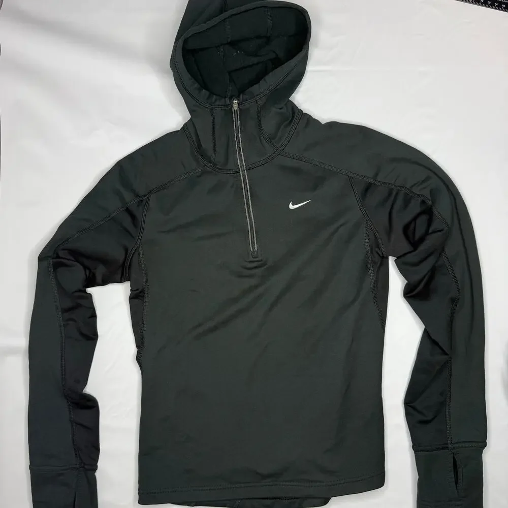 Nike Fit Dry Hooded 1/4 Zip Running Pullover | Small